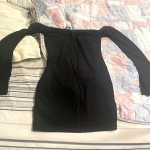 White Fox Boutique - Rock That Body Long Sleeve Mini Dress in Black